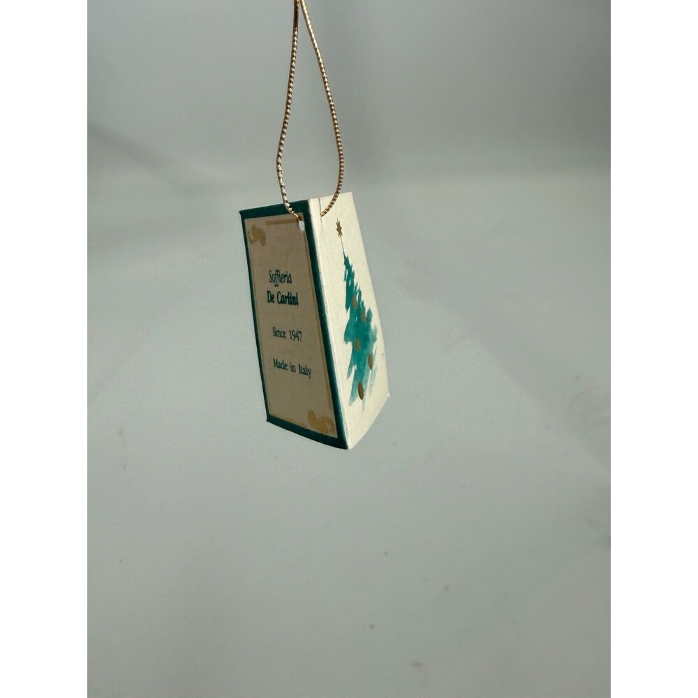 TAG ONLY for Soffieria De Carlini Christmas Tree Glass Ornament with Gold Cord - Picture 5 of 7